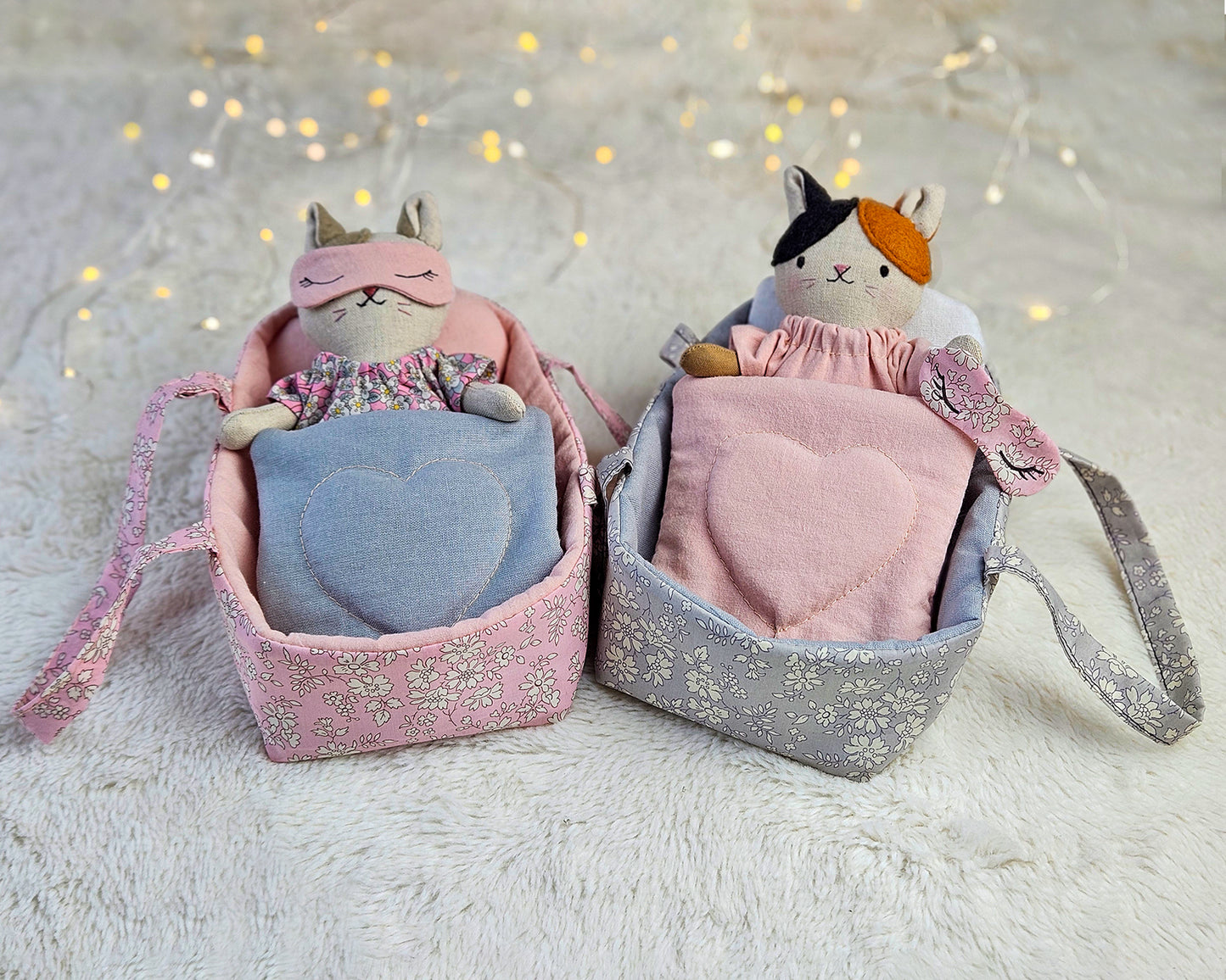 Mini Cat Doll in doll carrier - PDF sewing pattern and tutorial