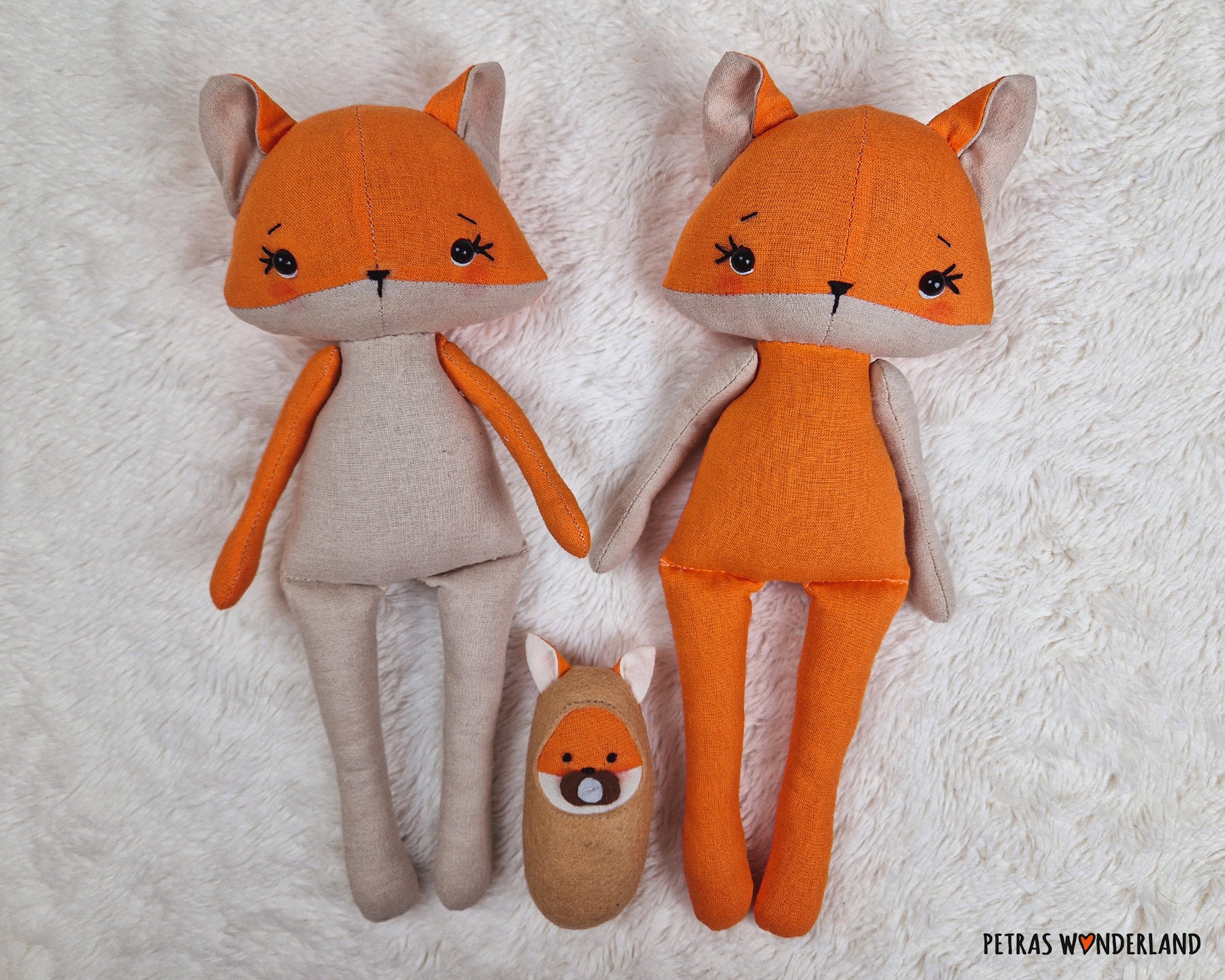 Fox Mom and Baby - sewing pattern and tutorial