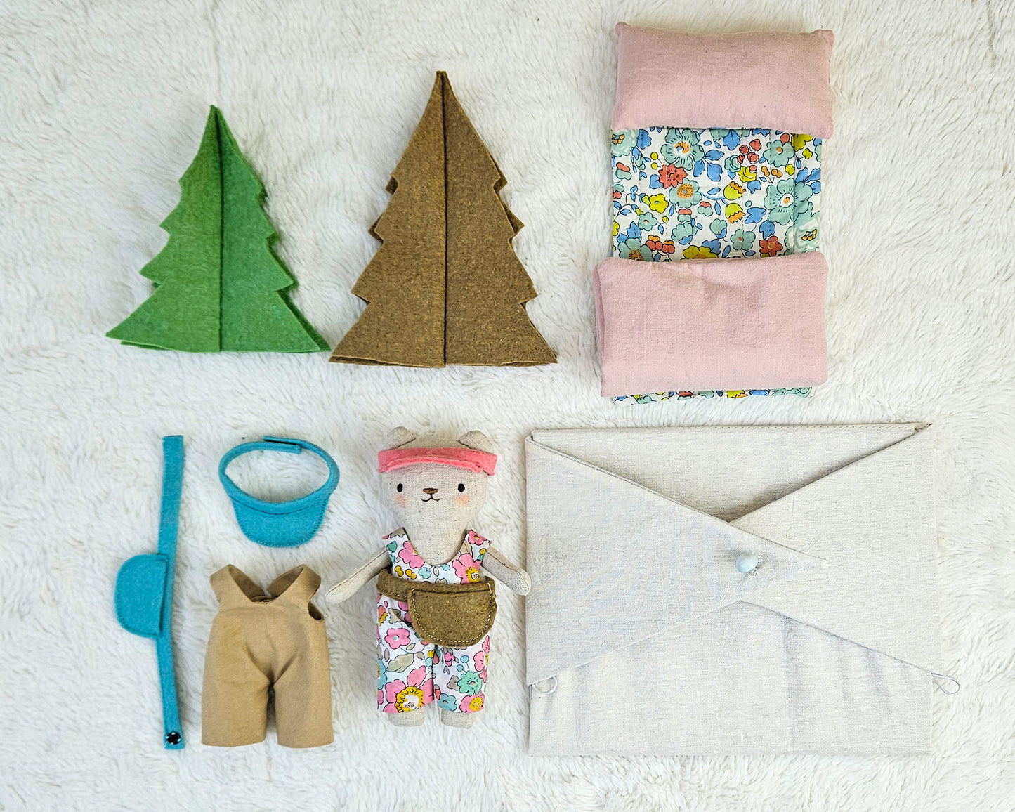 Mini Bear Doll and camping set - PDF sewing pattern and tutorial