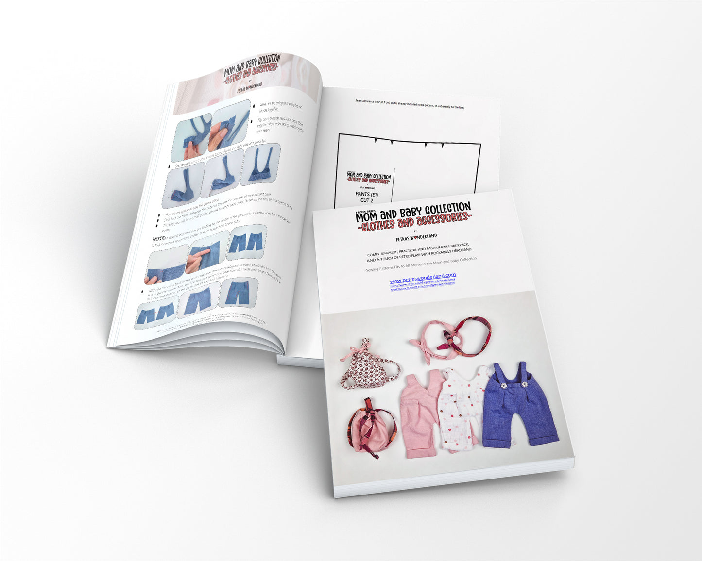 Clothes and accessories from Bear, Mom and Baby collections sewing pattern and tutorials