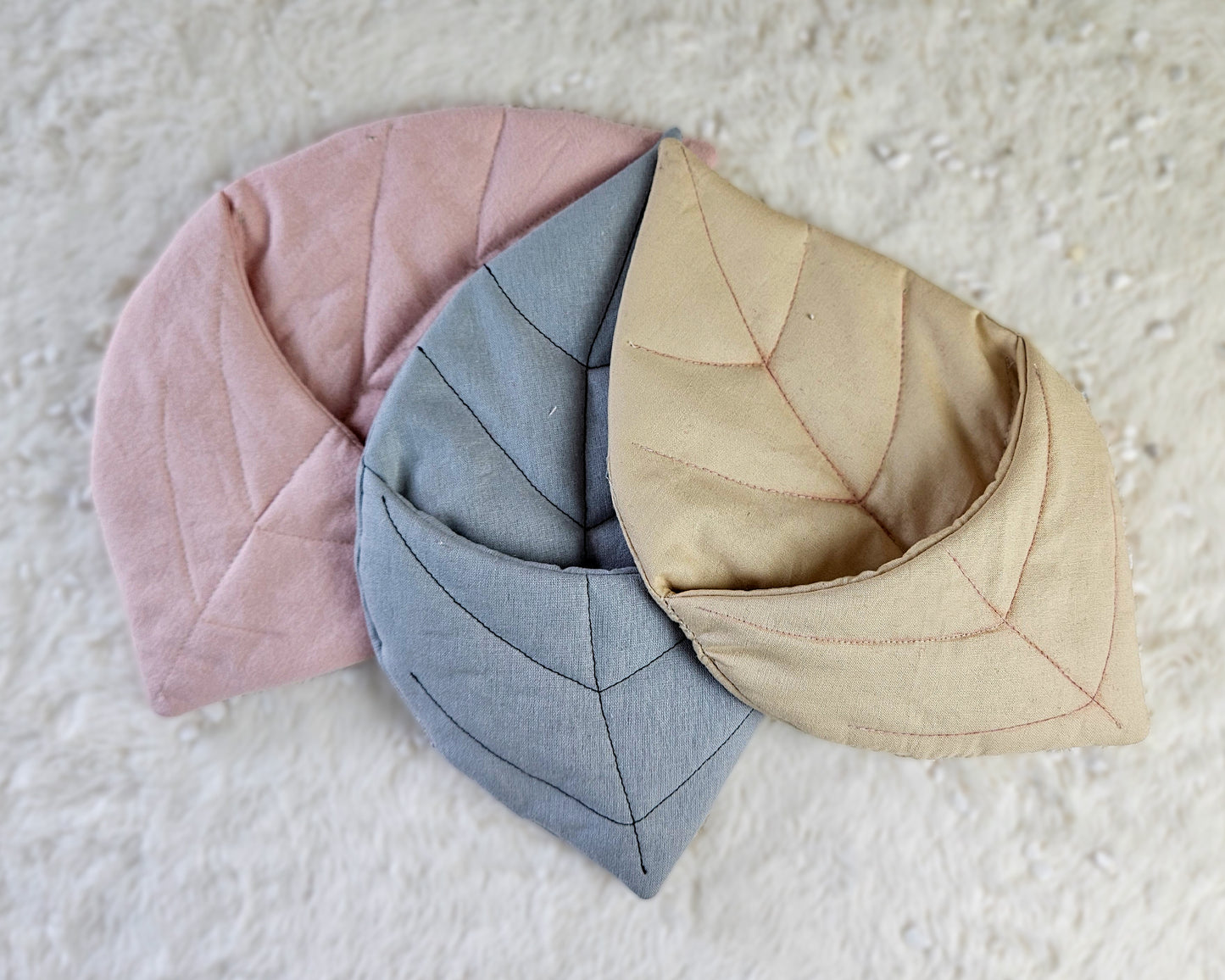 Mini Flower Carnation Doll in a Leaf sleeping bag- PDF sewing pattern and tutorial