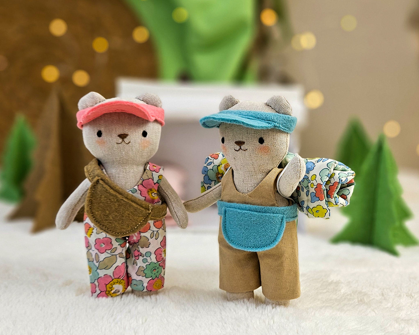 Mini Bear Doll and camping set - PDF sewing pattern and tutorial
