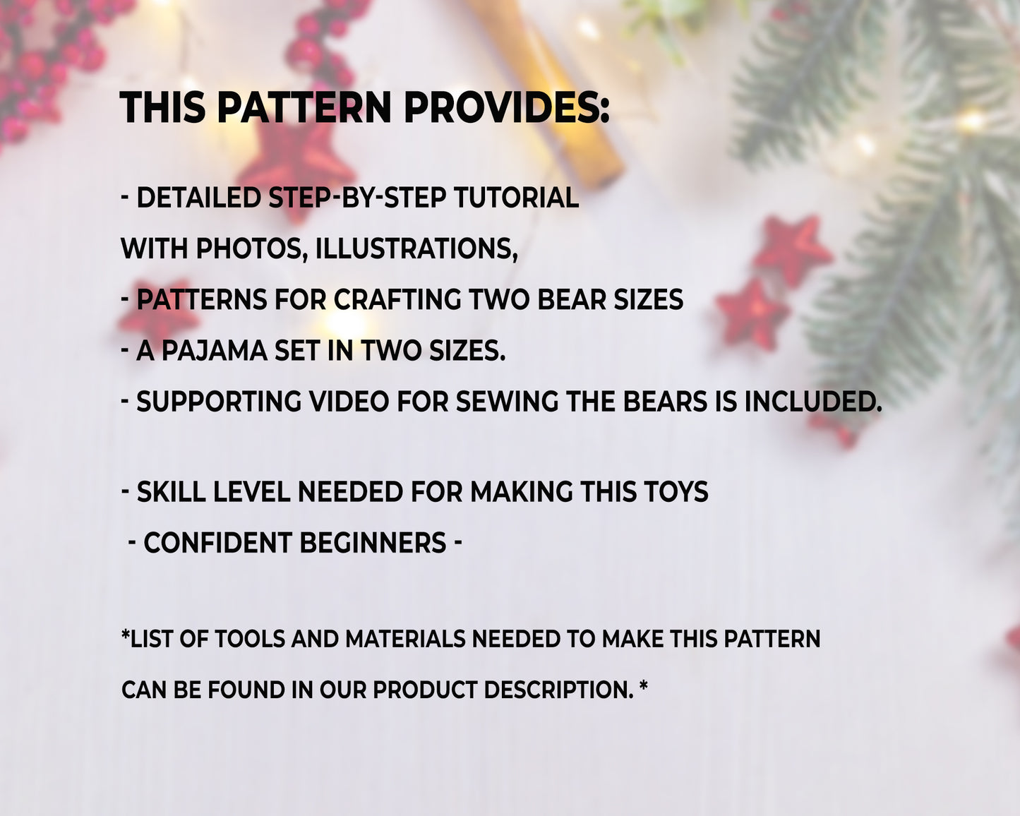 Bear Toys Family - sewing pattern and tutorial