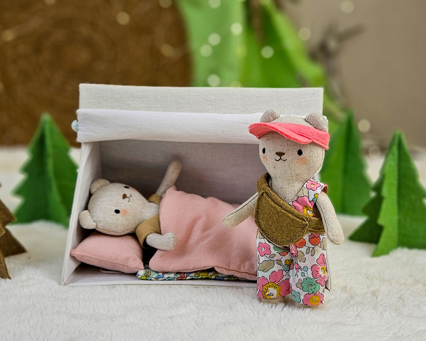 Mini Bear Doll and camping set - PDF sewing pattern and tutorial