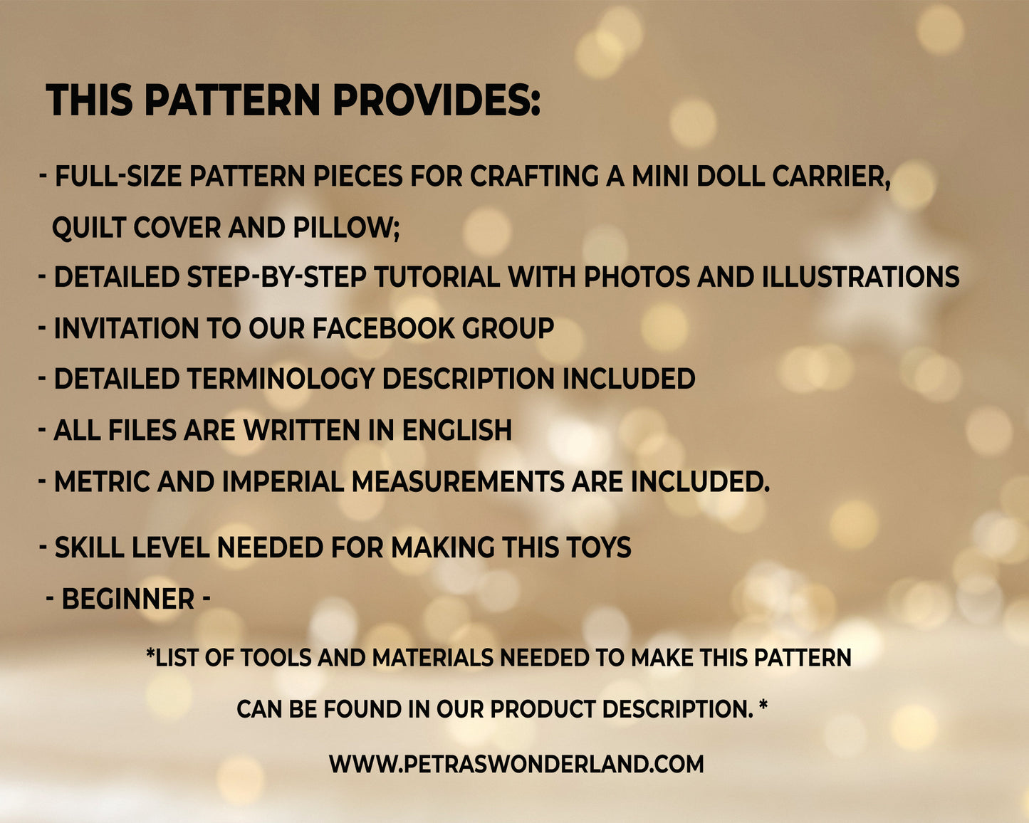 Mini Dolls Carrier set - PDF sewing pattern and tutorial
