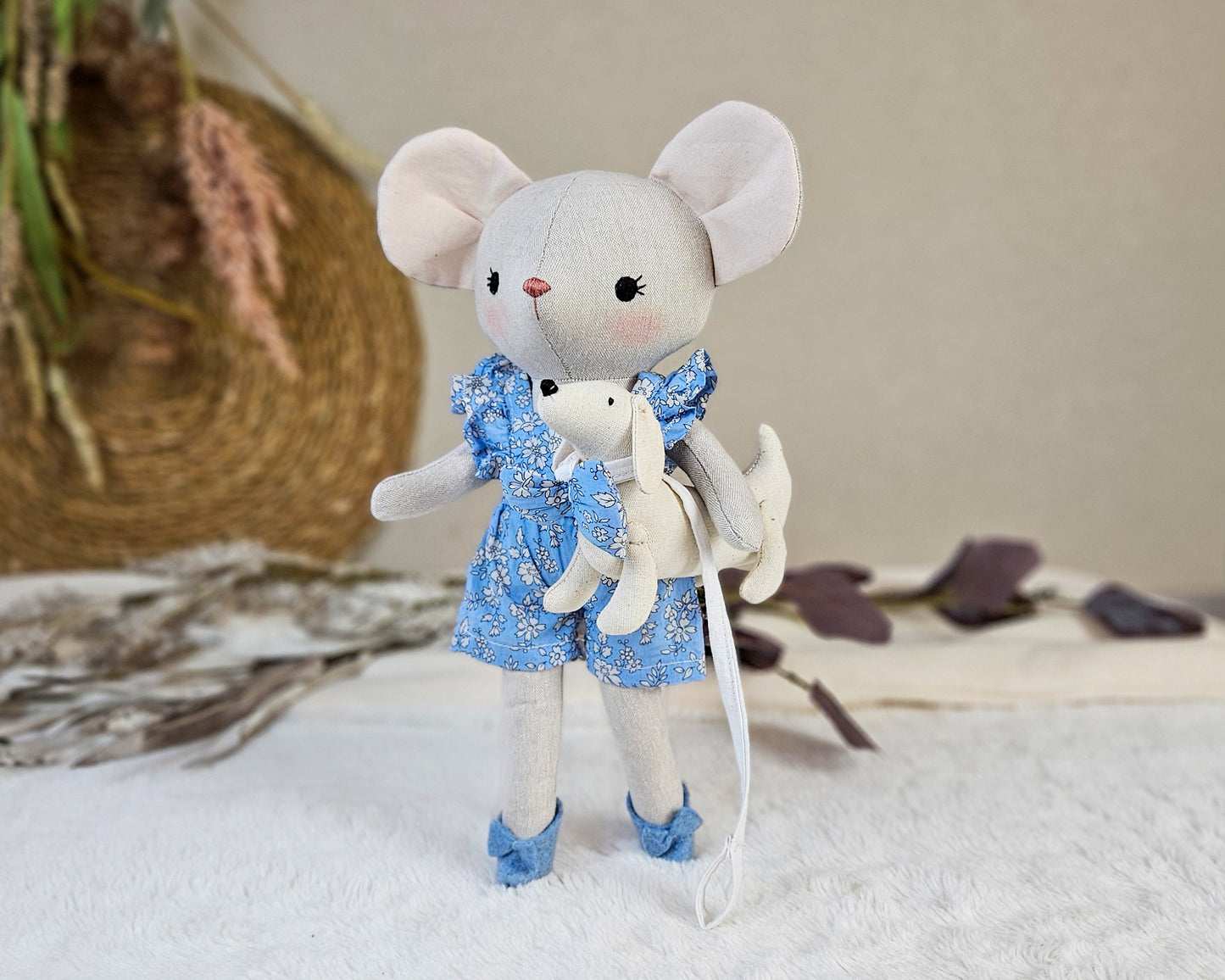 Mouse doll and dog pet - PDF sewing pattern and tutorial