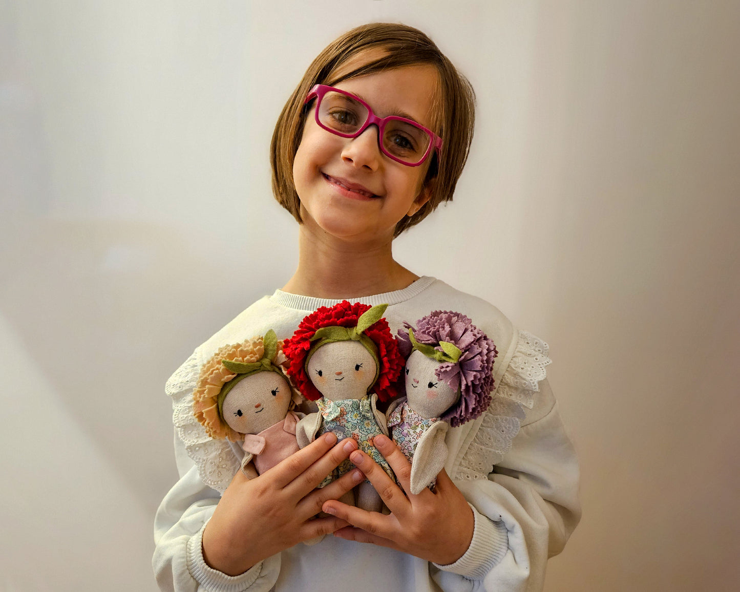 Mini Flower Carnation Doll - PDF sewing pattern and tutorial