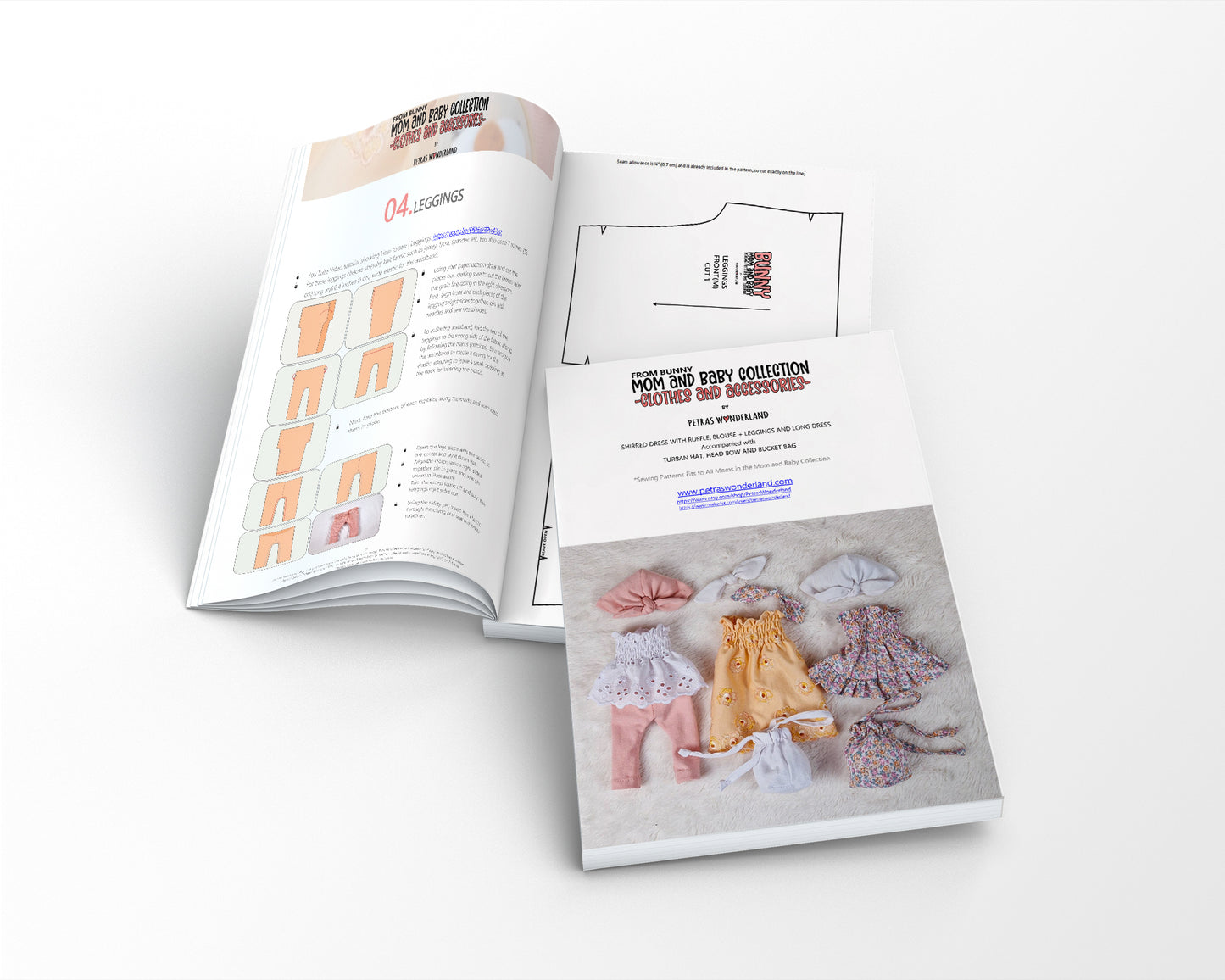 Clothes and accessories from Bunny, Mom and Baby collections - sewing patterns and tutorials