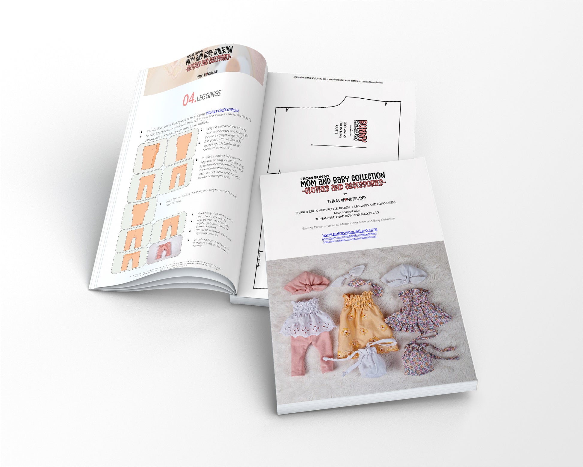 Clothes and accessories from Bunny, Mom and Baby collections - sewing patterns and tutorials