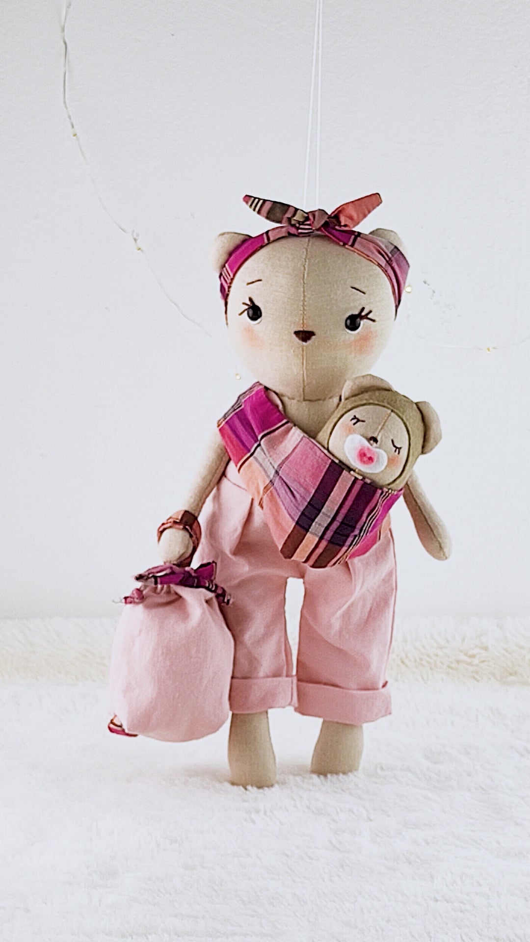 Clothes and accessories from Bear, Mom and Baby collections sewing pattern and tutorials