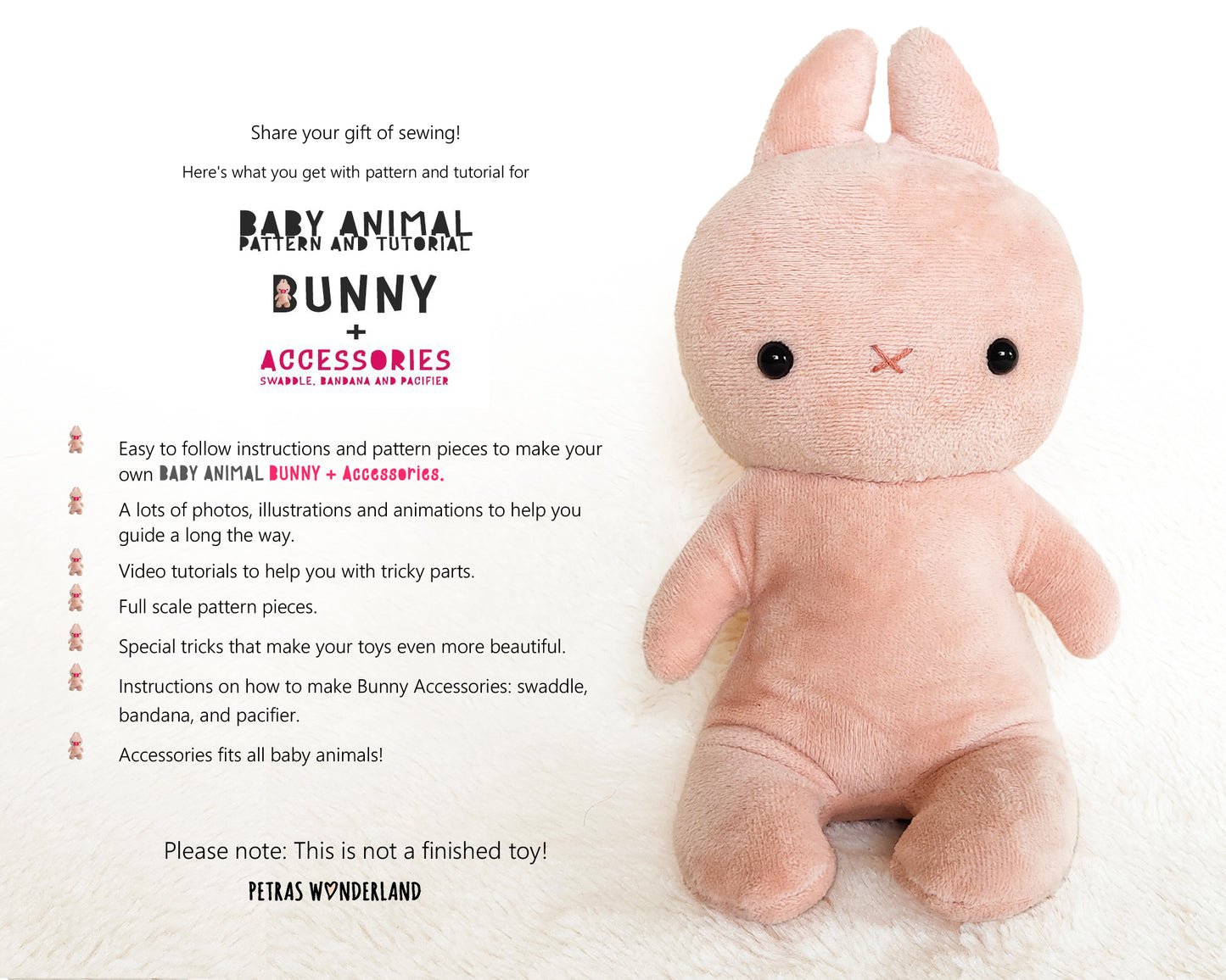 Baby Animal Bunny - PDF sewing pattern and tutorial 08