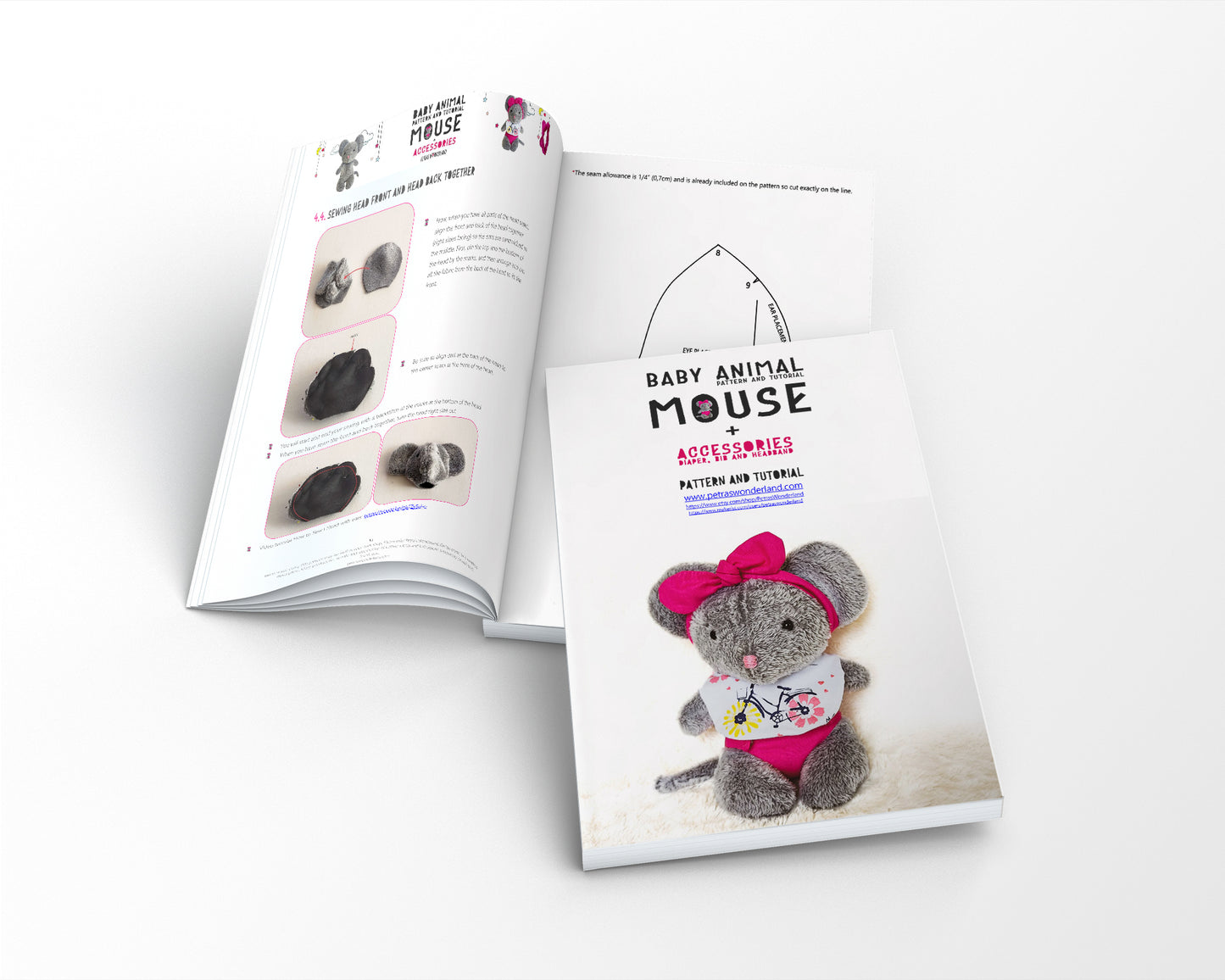 SPECIAL OFFER: Baby animals Bunny, Mouse and Elephant with Accessories - sewing patterns and tutorials 09