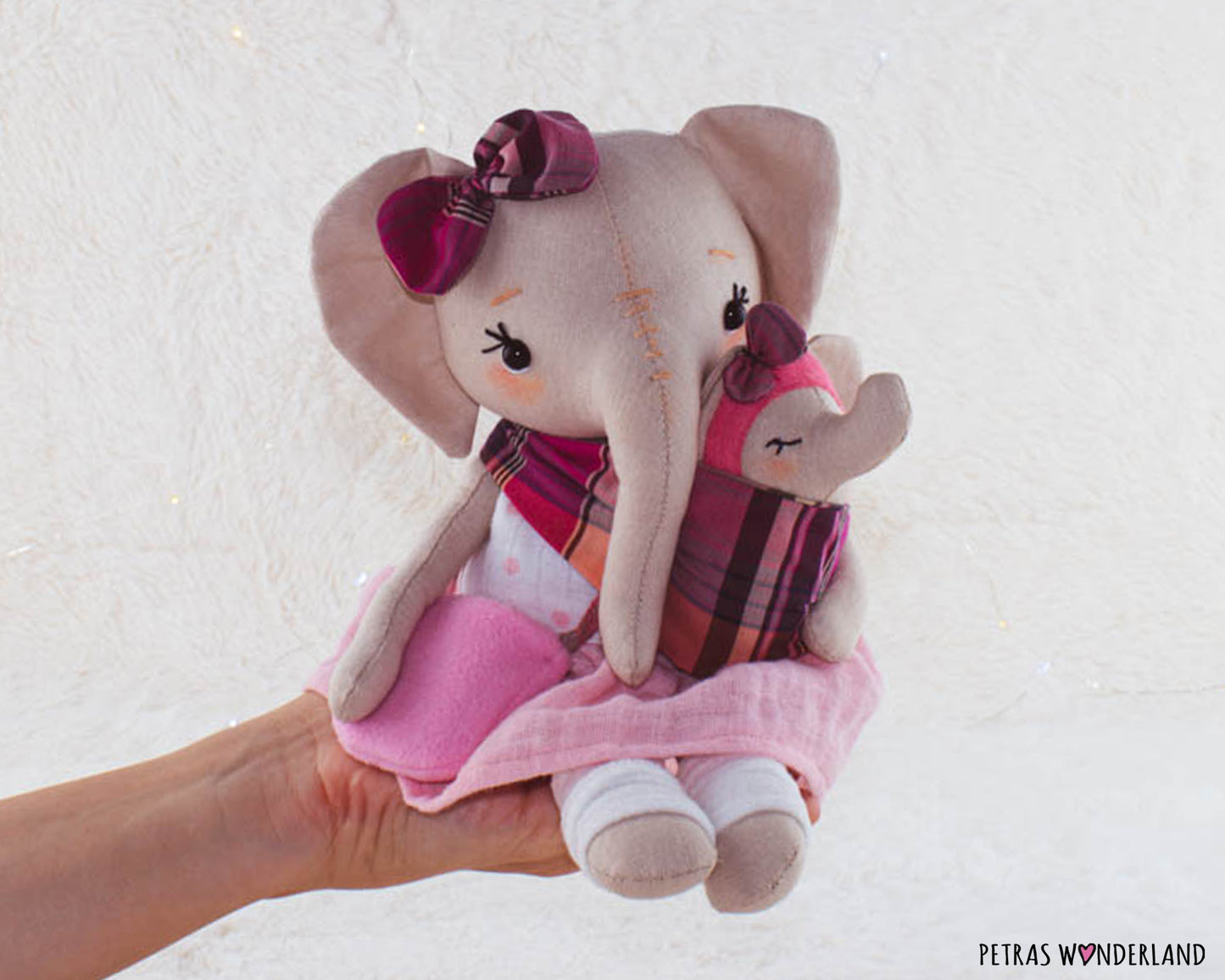 Elephant Mom and Baby - PDF sewing pattern and tutorial