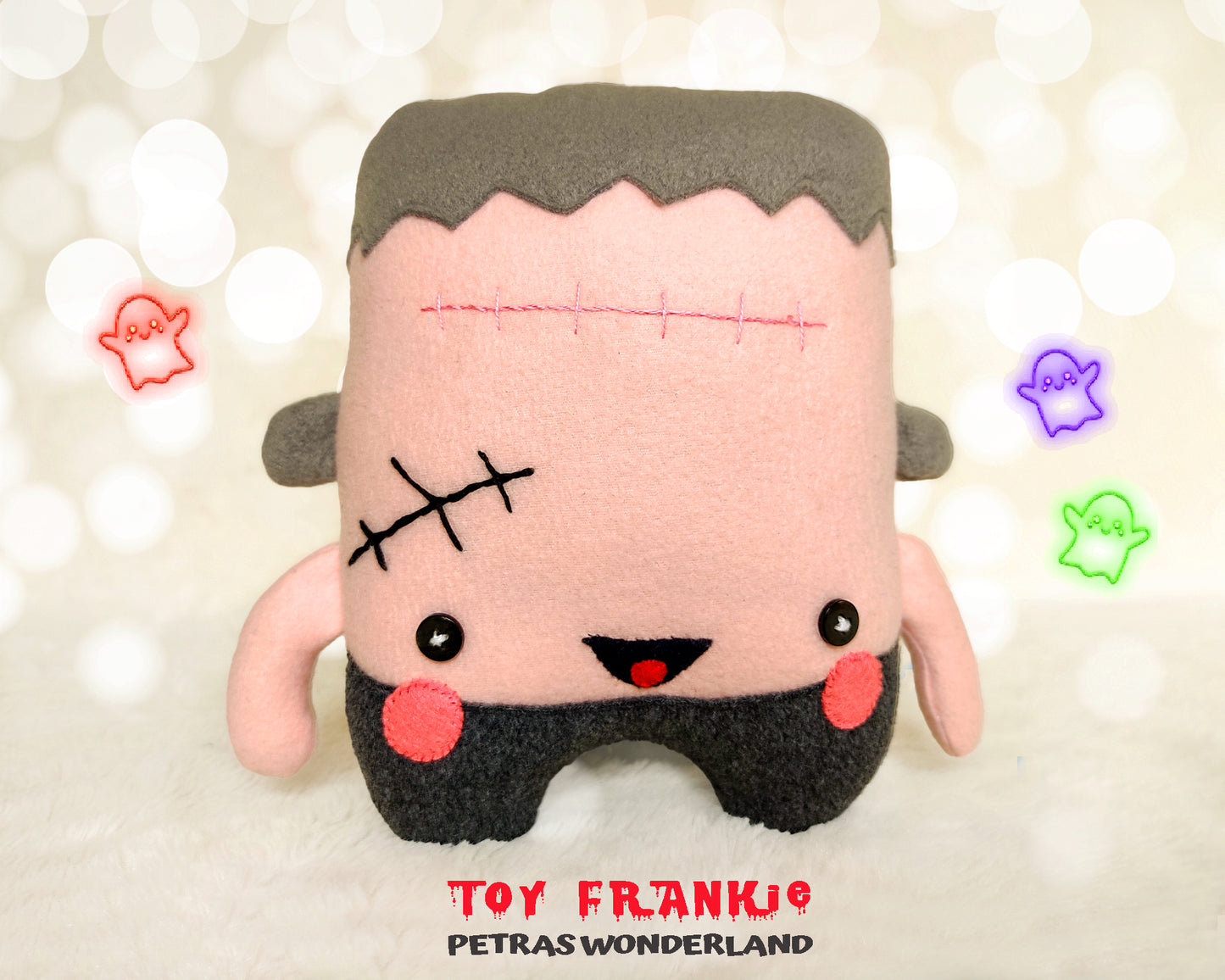 Halloween Set of 3 Frankie Pillow, Toy and Keychain - PDF toy sewing patterns and tutorials 03
