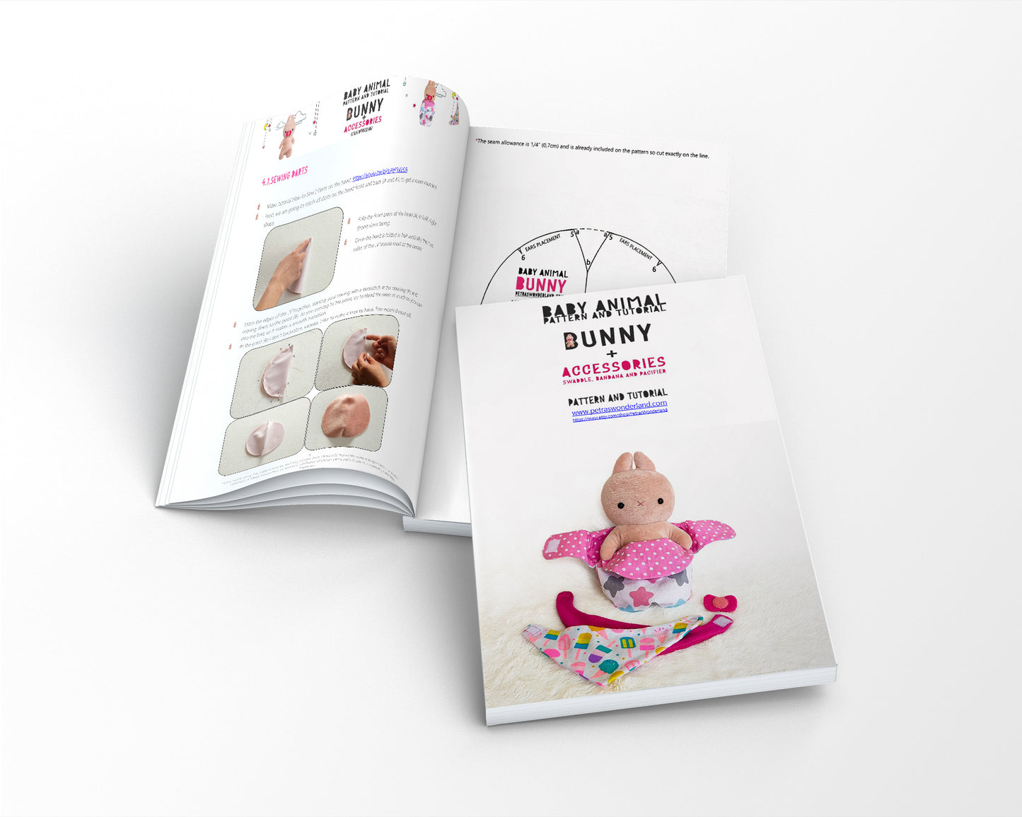 SPECIAL OFFER: Baby animals Bunny, Mouse and Elephant with Accessories - sewing patterns and tutorials 08