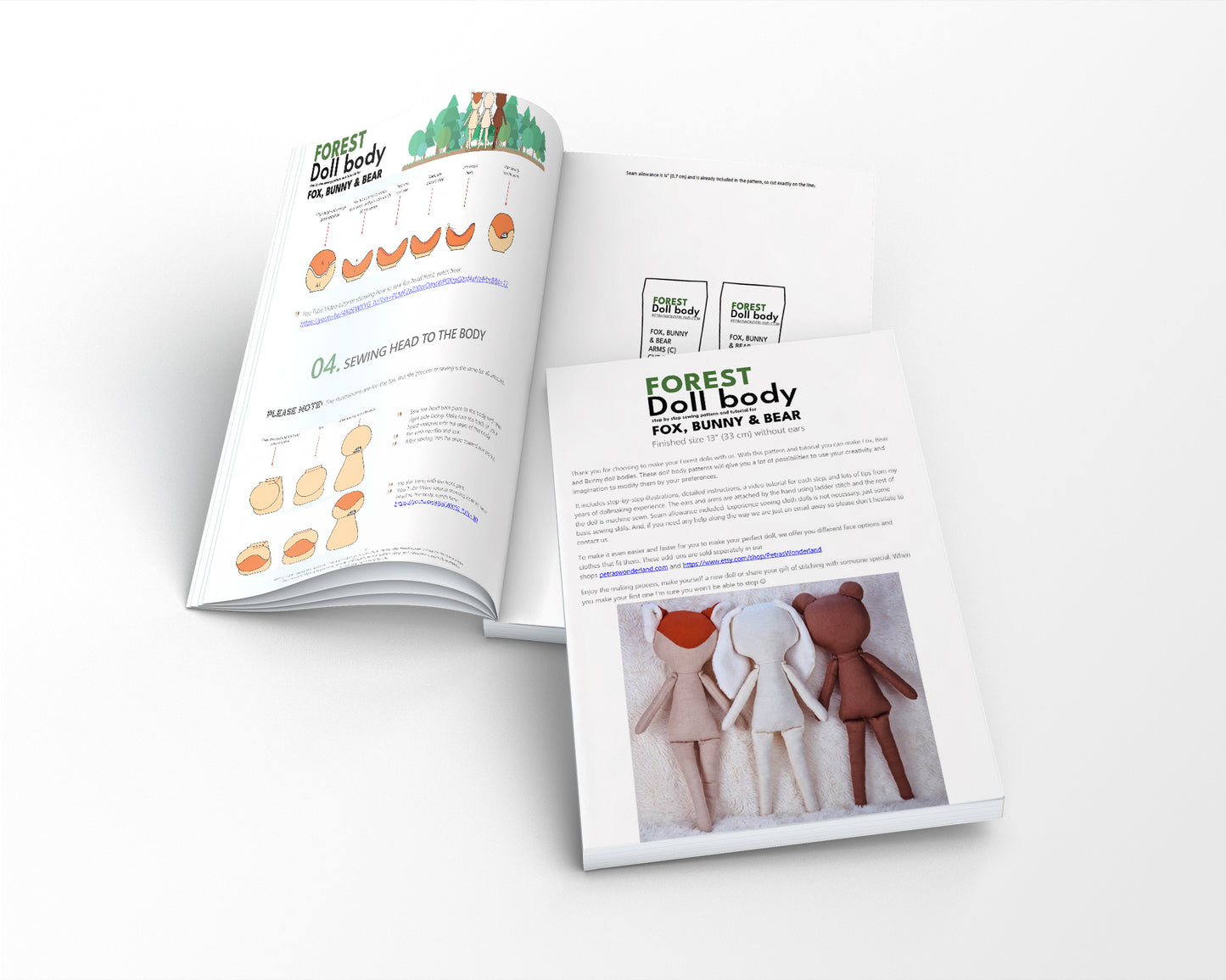 Forest doll body- PDF sewing pattern and tutorial