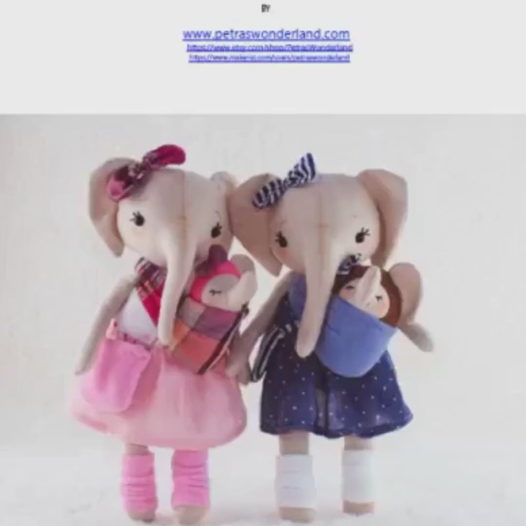 Elephant Mom and Baby - PDF sewing pattern and tutorial