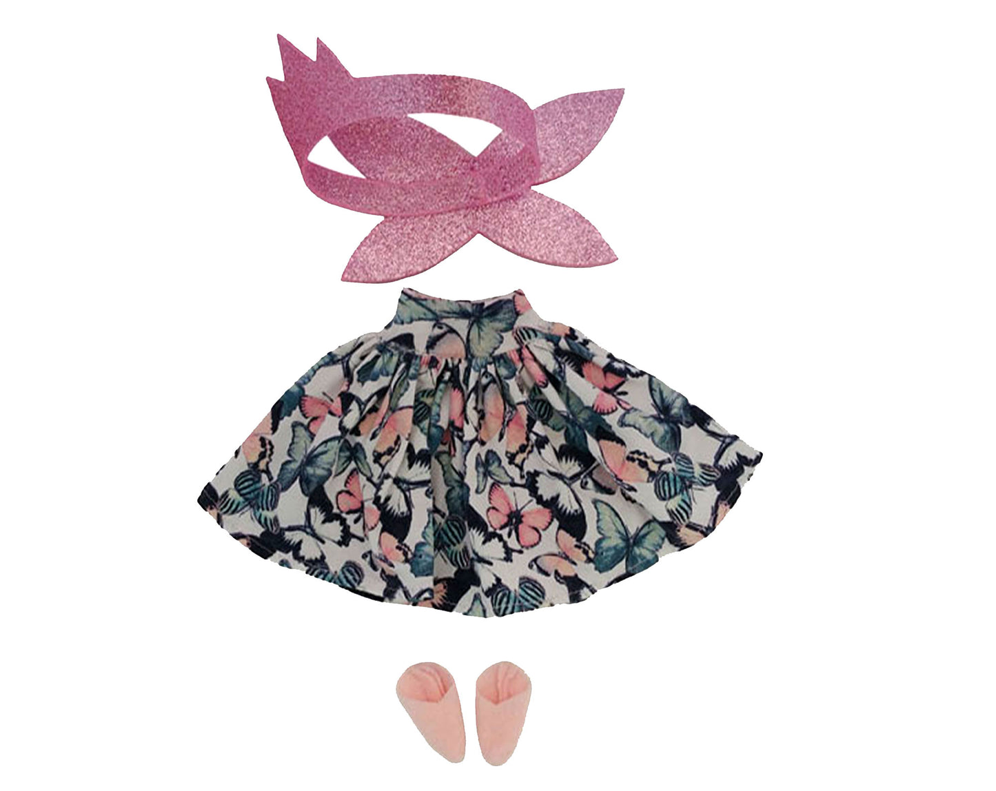 Dress and Accessories for Doll 15 inch