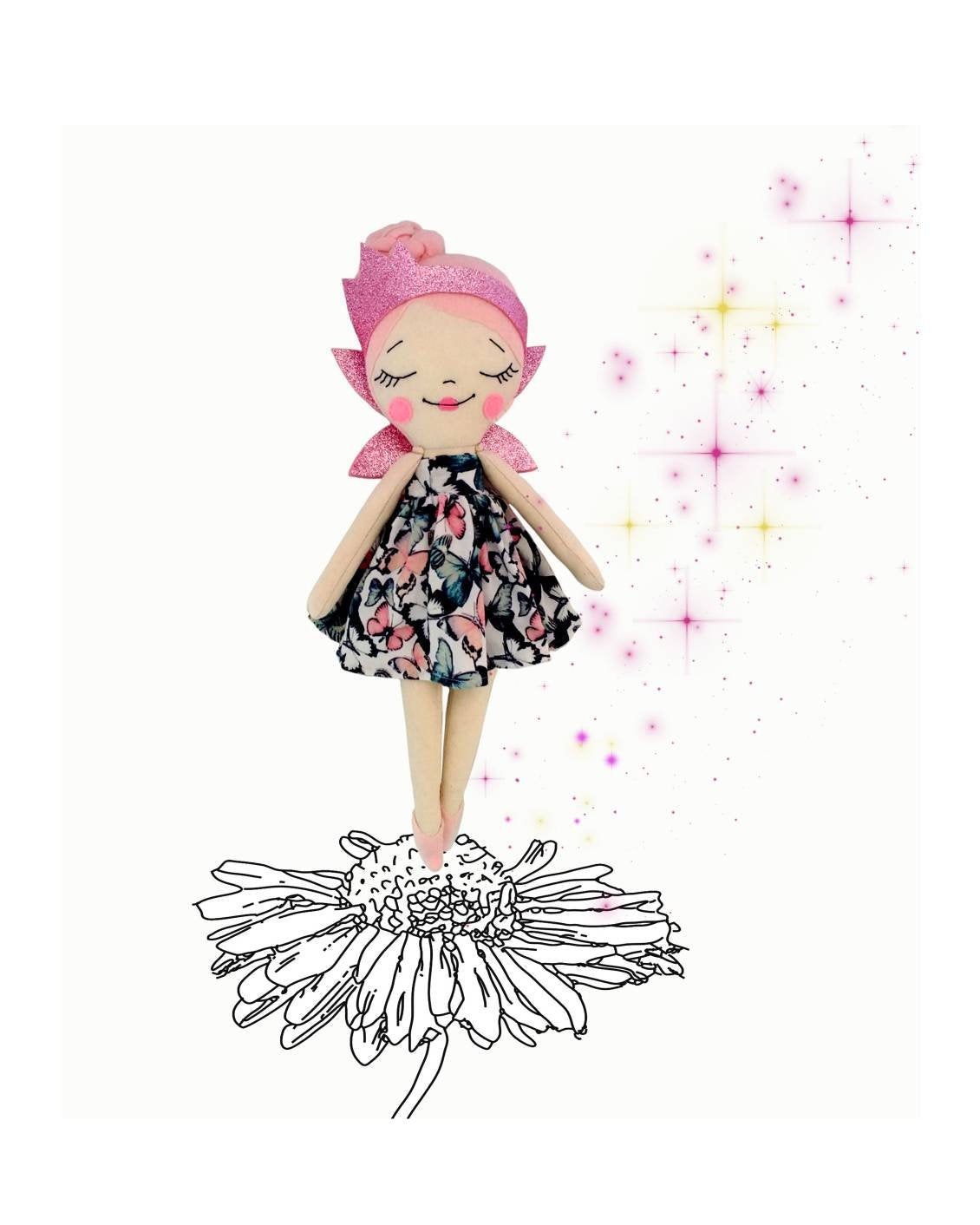 Flower Fairy - PDF doll sewing pattern and tutorial