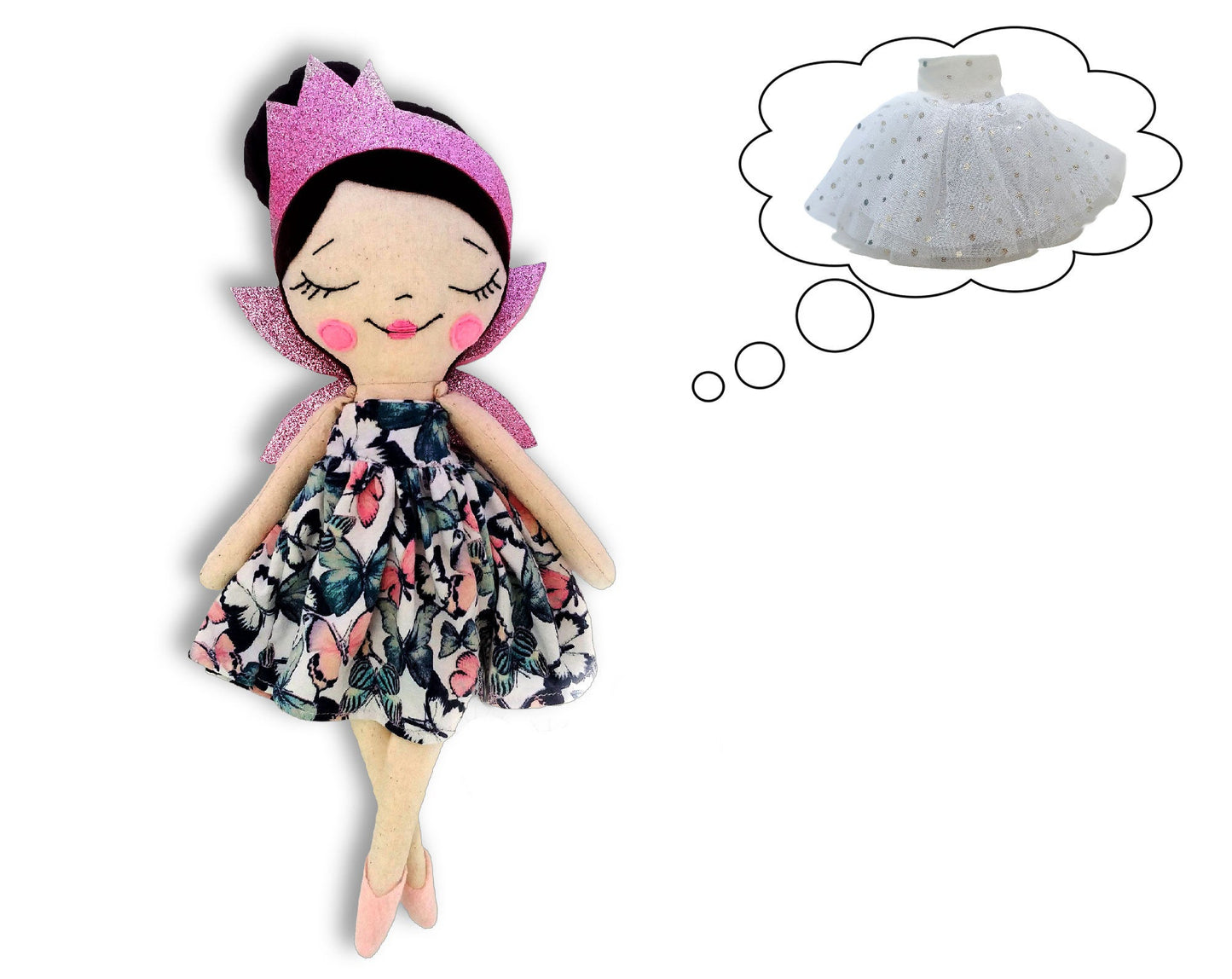 Dress and Accessories for Doll 15 inch - PDF sewing pattern and tutorial