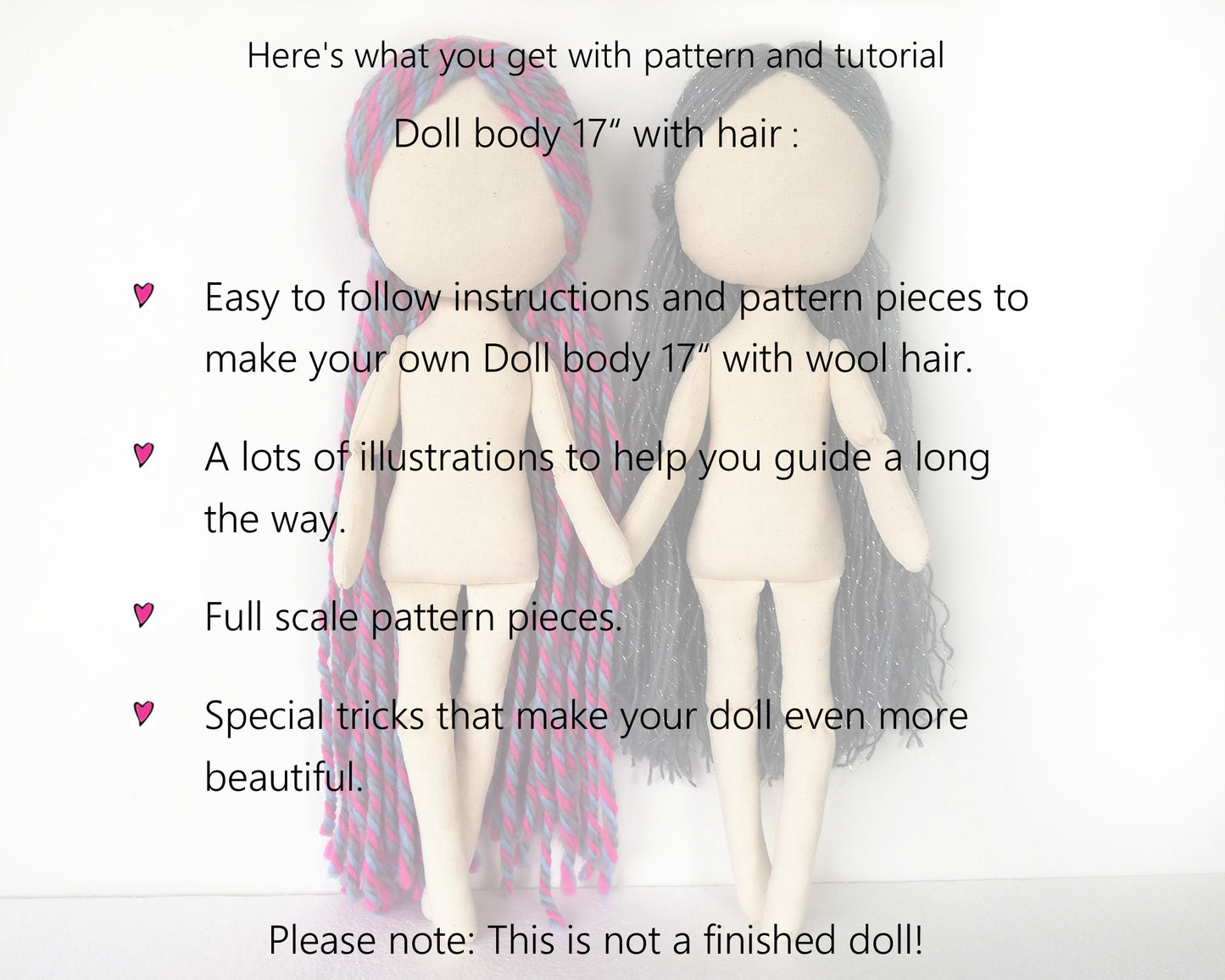 Doll Body 17 inch - PDF doll sewing pattern and tutorial 10