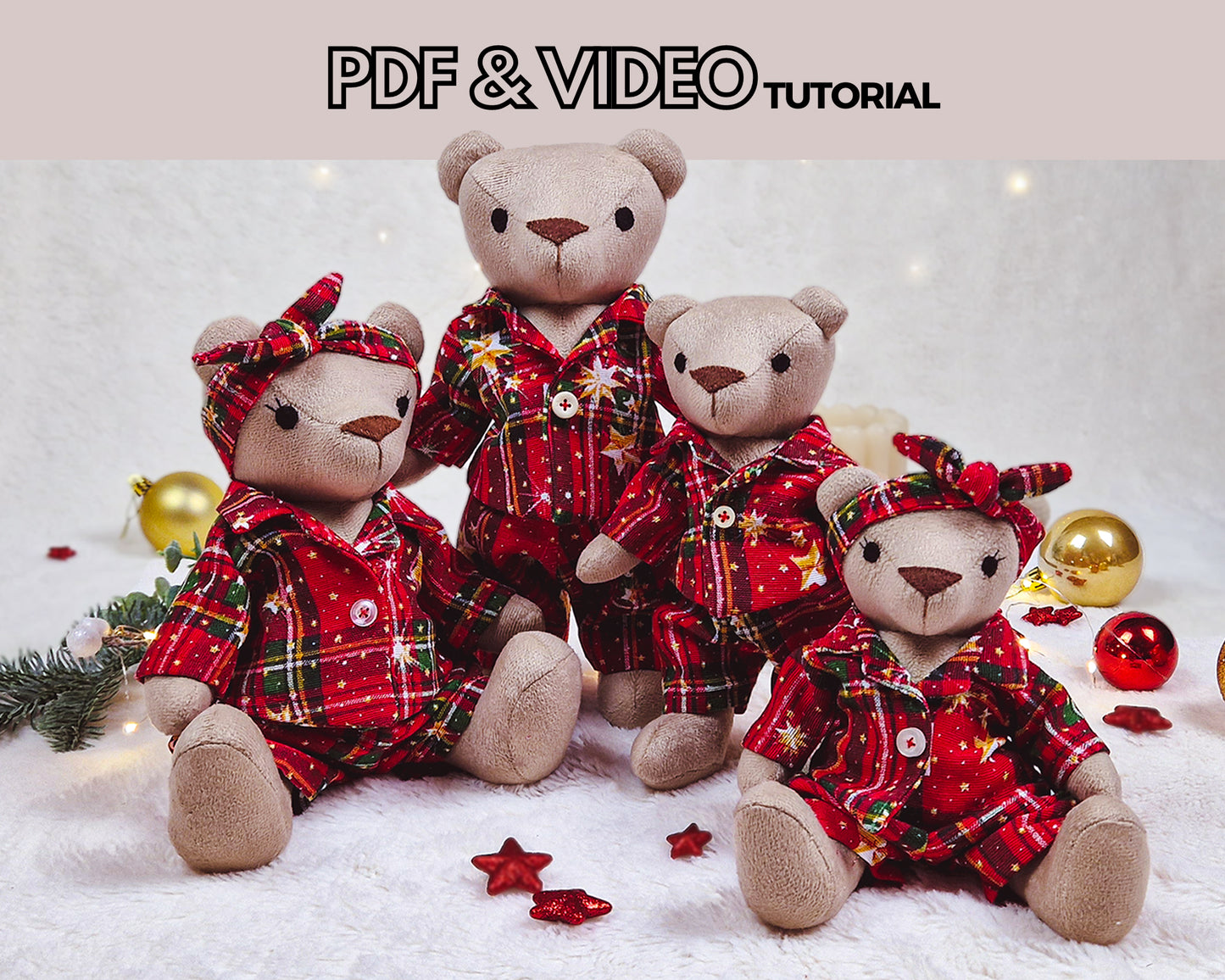 Bear Toys Family - sewing pattern and tutorial