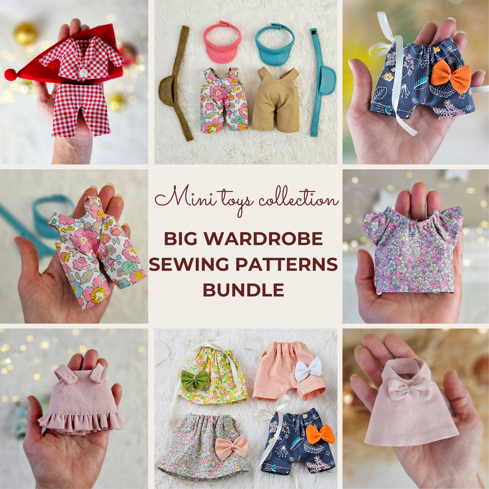 Mini toys Big Wardrobe Bundle PDF sewing pattern and tutorial