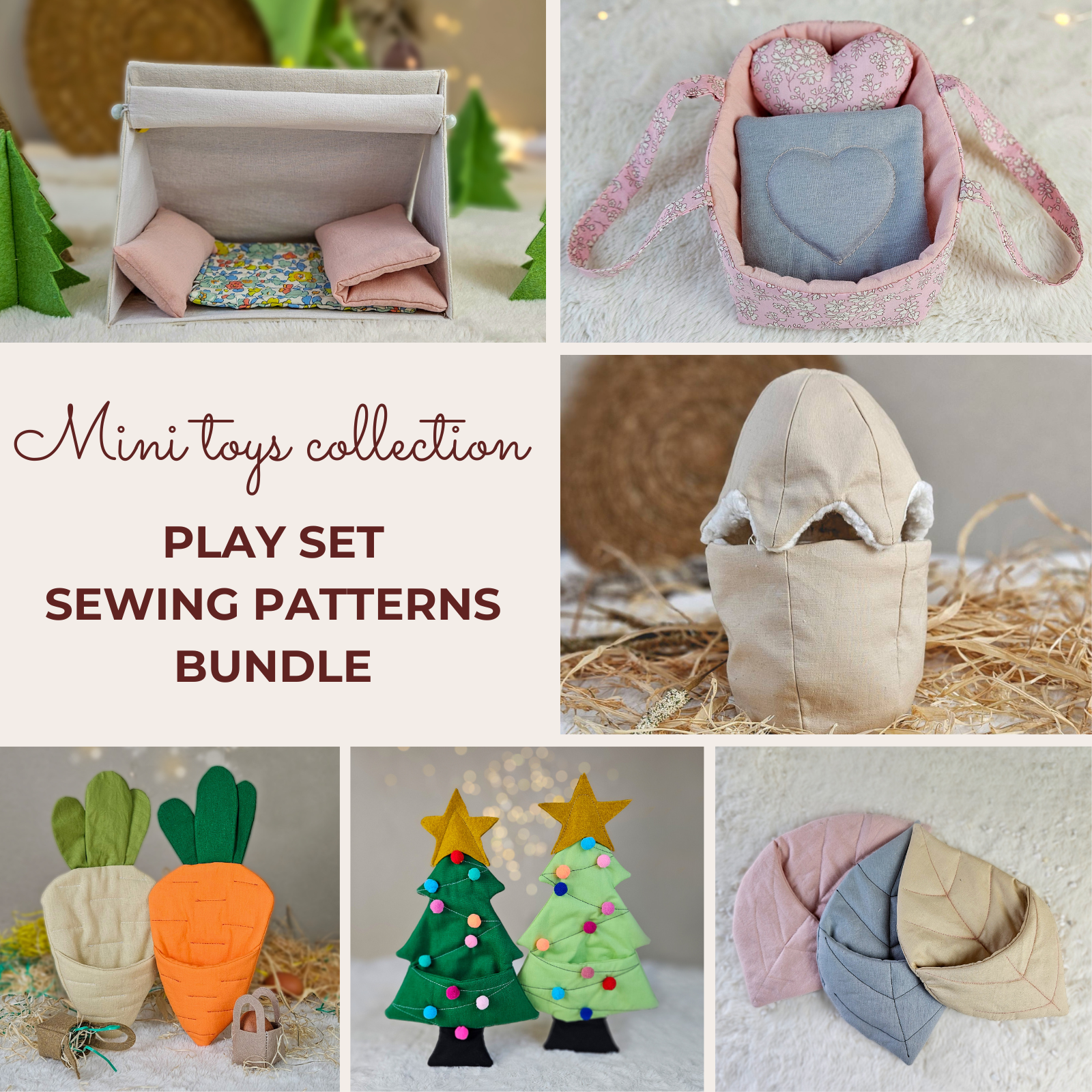 Mini Toys Play Set Bundle PDF sewing pattern and tutorial