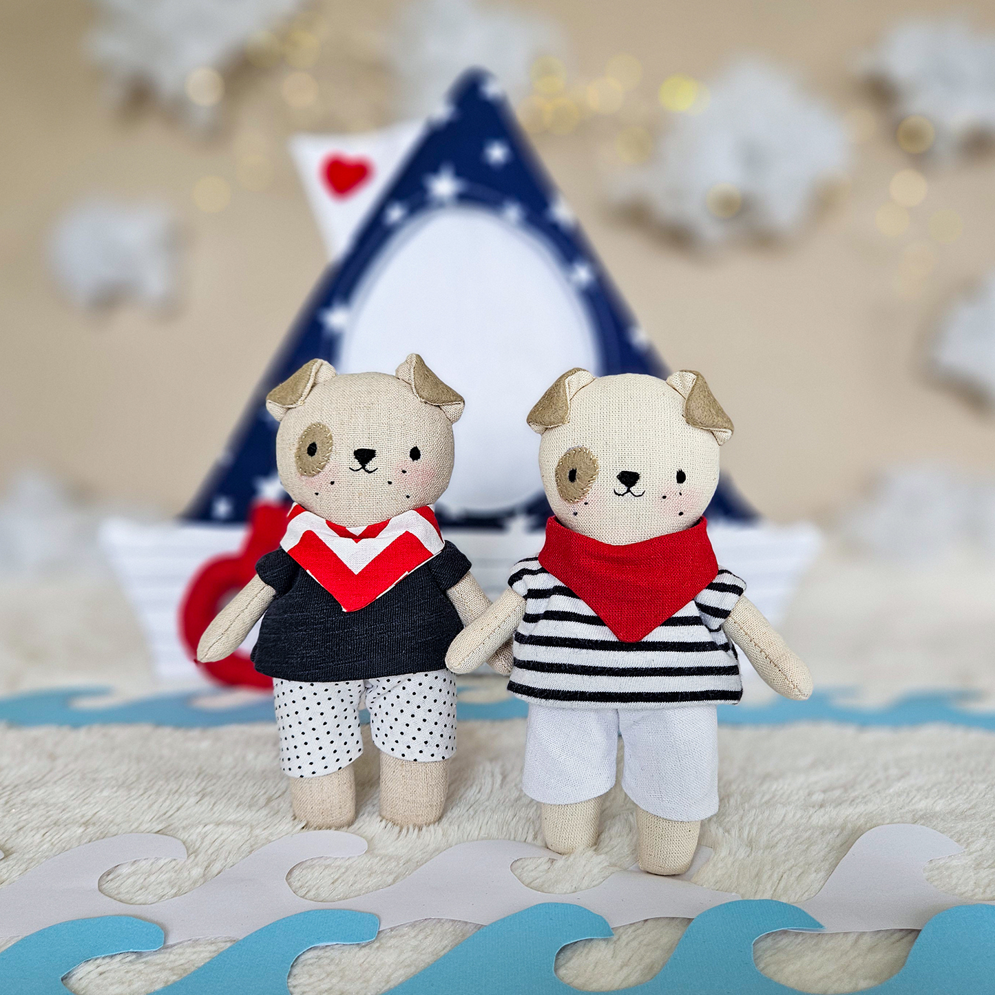 Mini Dog Doll and Sailing Boat - PDF sewing pattern and tutorial