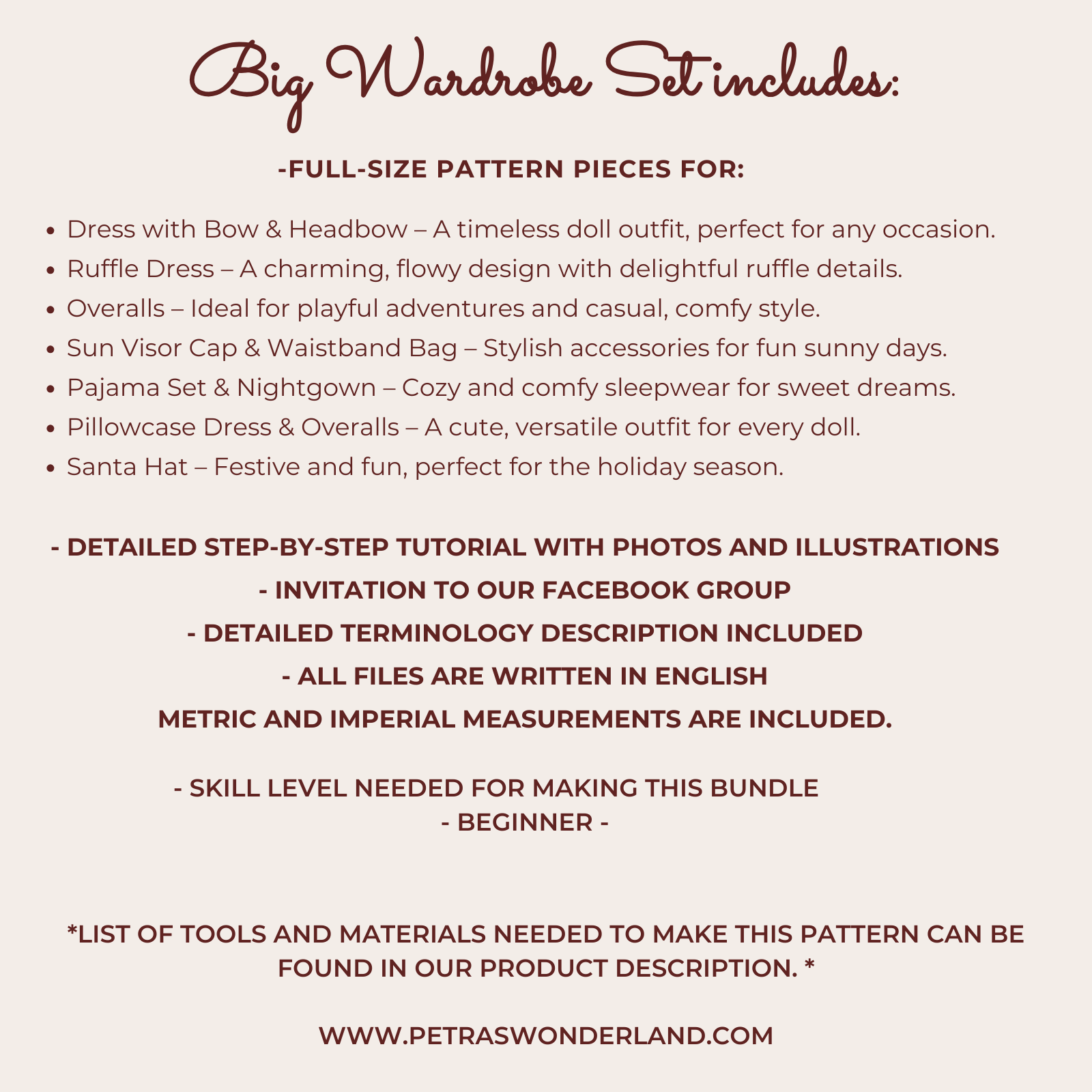 Mini toys Big Wardrobe Bundle PDF sewing pattern and tutorial