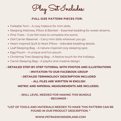 Mini Toys Play Set Bundle PDF sewing pattern and tutorial