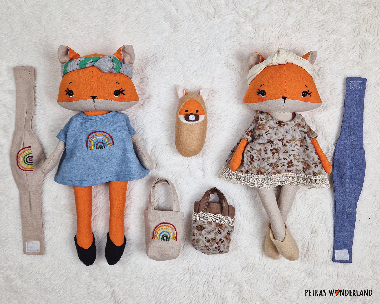 Fox Mom and Baby - sewing pattern and tutorial