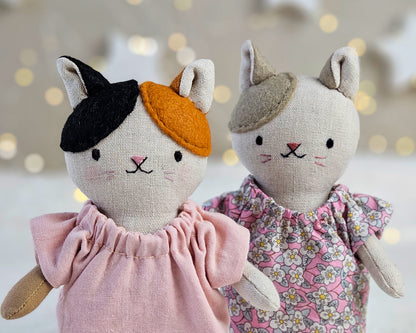 Mini Cat Doll - PDF sewing pattern and tutorial