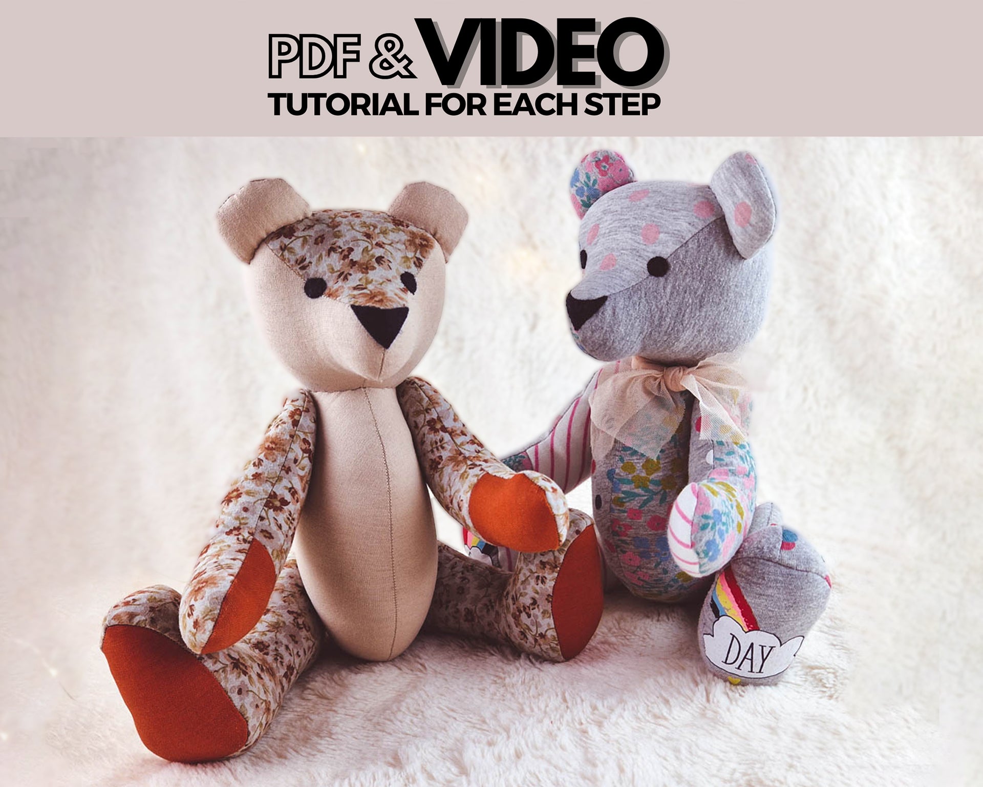 Memory Bear Ben - PDF sewing pattern and tutorial – Petras Wonderland memory-bear-ben-pdf-sewing-pattern-and-tutorial-petras-wonderland