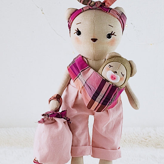 Clothes and accessories from Bear, Mom and Baby collections sewing pattern and tutorials