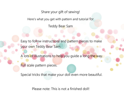 Teddy Bear Sam - PDF doll sewing pattern and tutorial 09