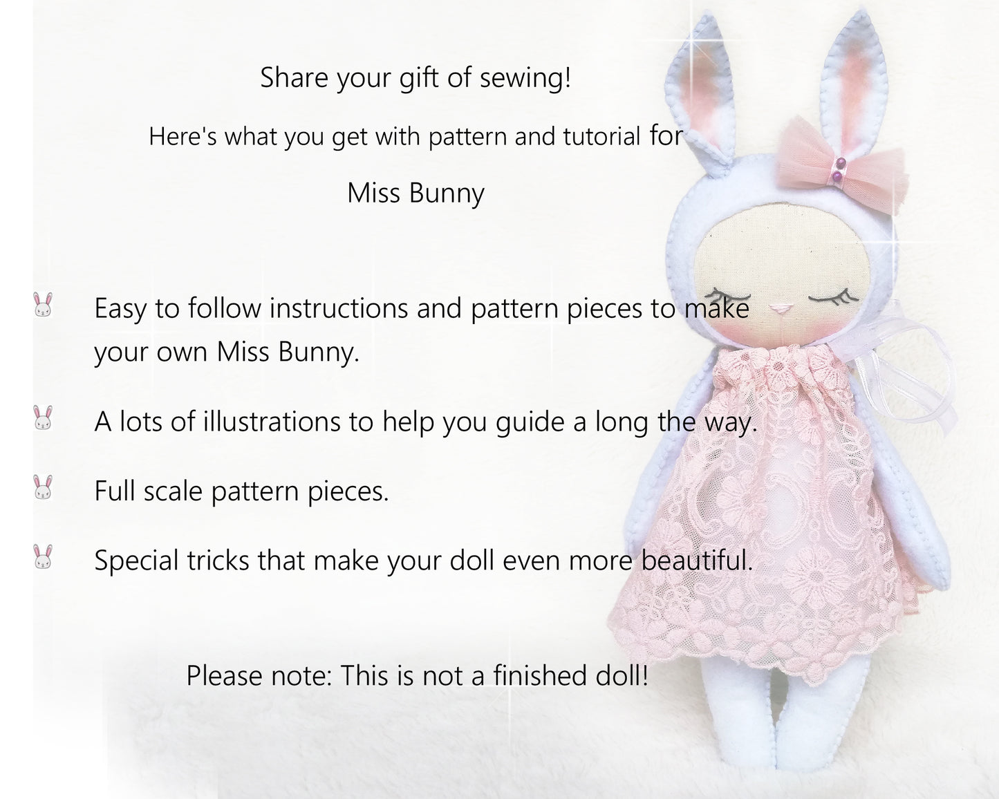 Miss Bunny - PDF doll sewing pattern and tutorial 09