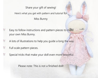 Miss Bunny - PDF doll sewing pattern and tutorial 09