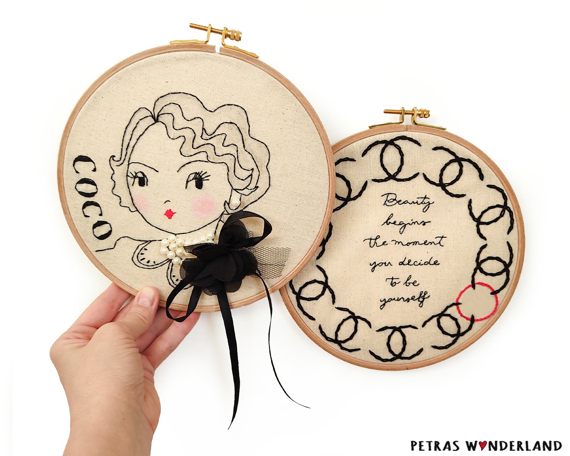 Special Offer: Fashion Portrait and Fashion Quote  - PDF embroidery pattern and tutorial 01
