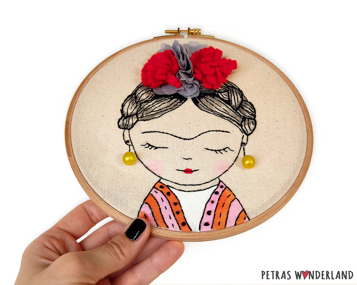 Frida Kahlo - PDF embroidery pattern and tutorial 06