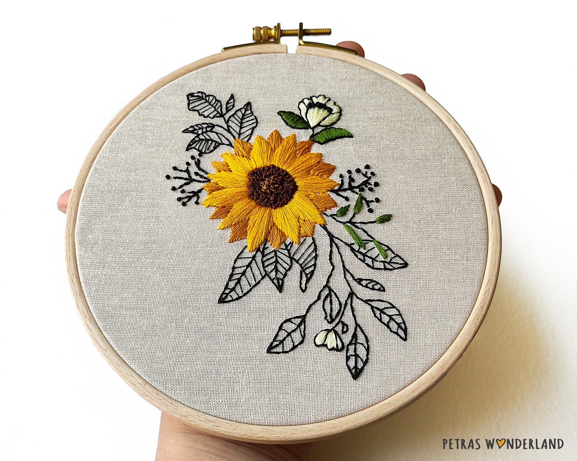 Sunflower - PDF embroidery pattern and tutorial 09