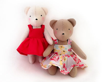 Mini Bear 6 inch - PDF doll sewing pattern and tutorial