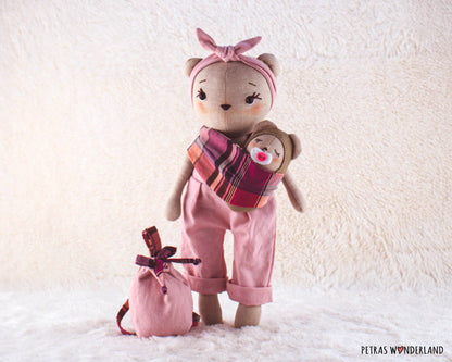 Bear Mom and Baby - PDF sewing pattern and tutorial