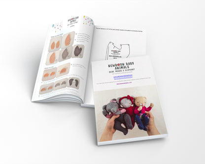 Newborn Baby Animals 8 Inch - PDF sewing pattern and tutorial 07