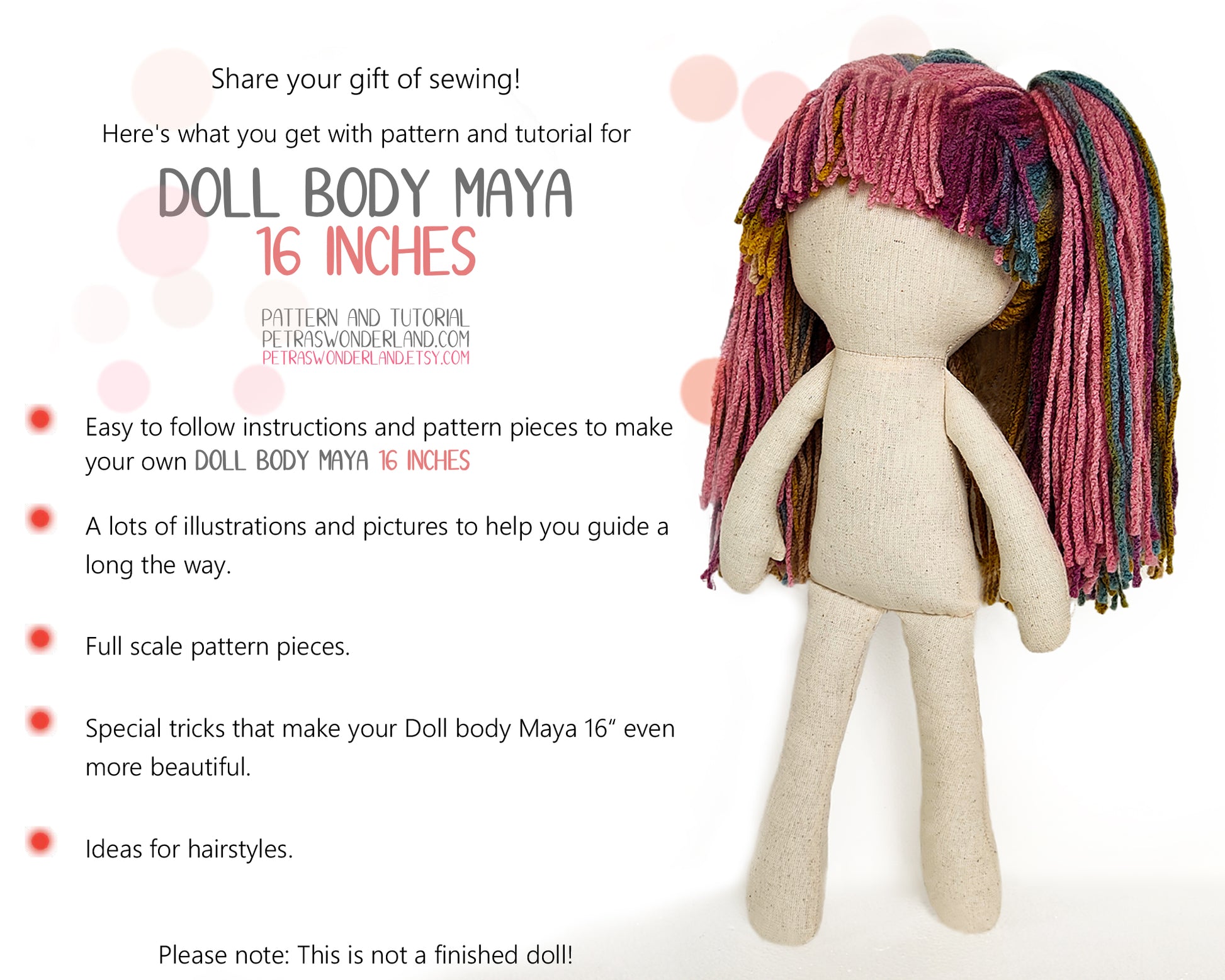 Doll Body Maya 16 inch - PDF sewing pattern and tutorial 07