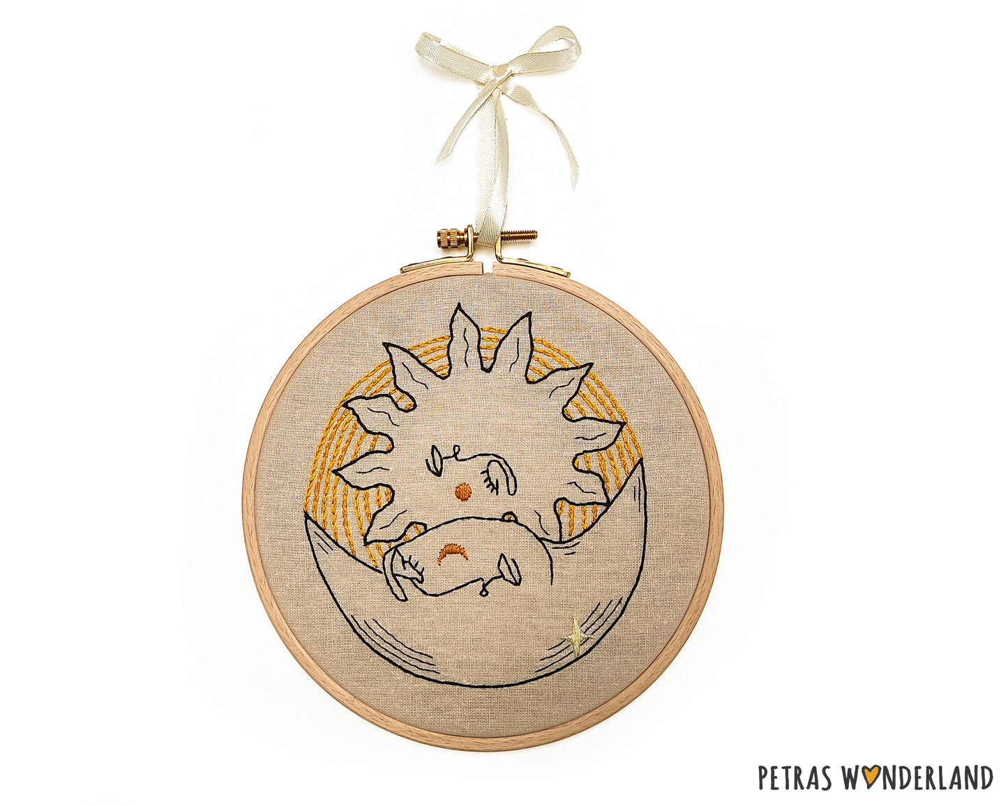 Celestial Sun and Moon - PDF embroidery pattern and tutorial 04