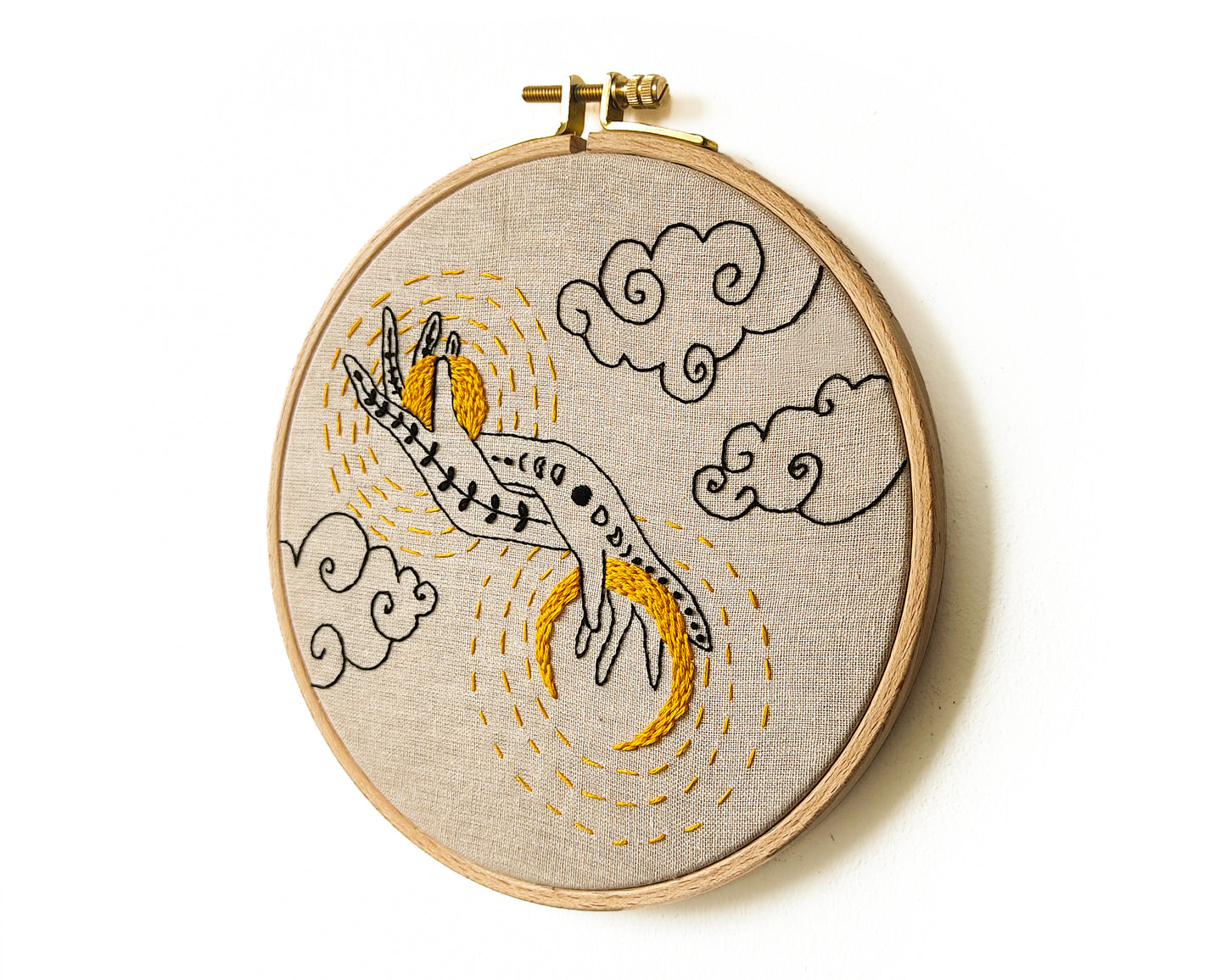 Sun and Moon in my Hands -  PDF embroidery pattern and tutorial 01