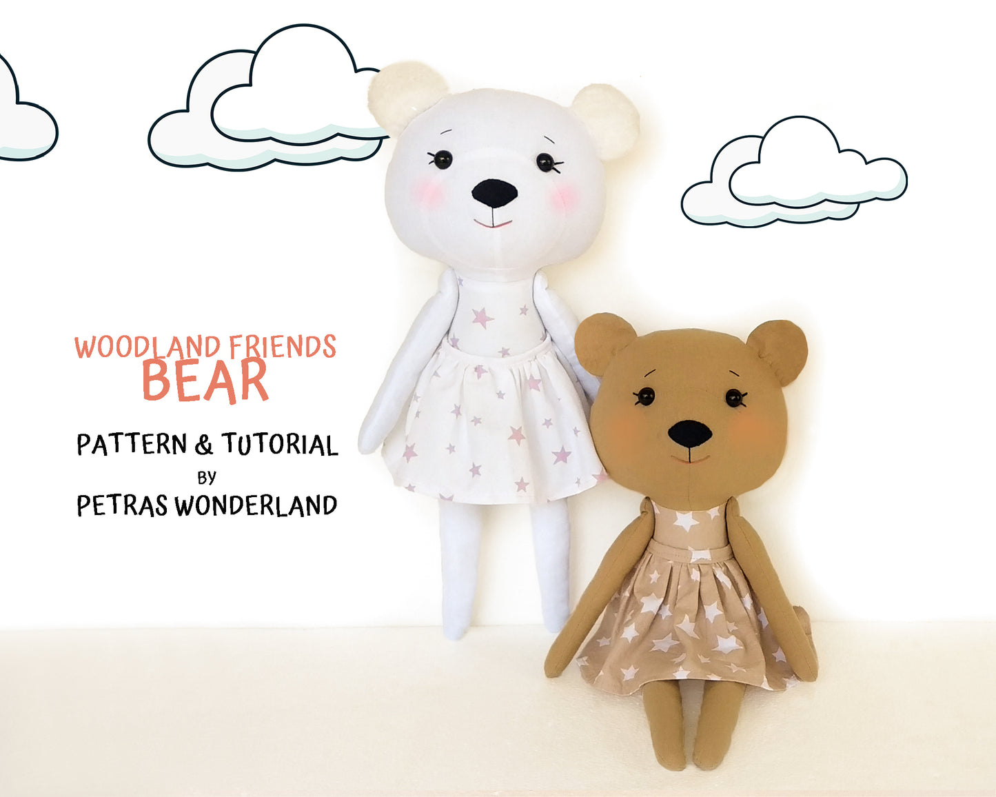 Woodland Friends Bear - PDF doll sewing pattern and tutorial