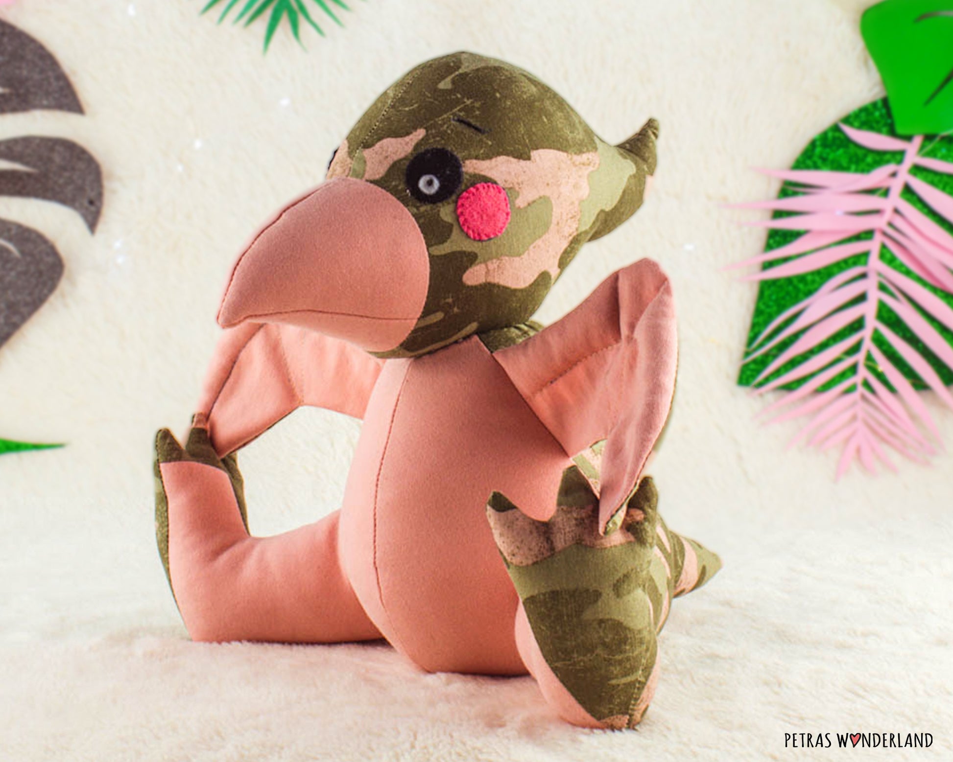 Memory dinosaurs T-Rex and Pterodactyl - PDF sewing pattern and tutorial 01