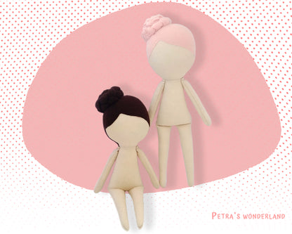 Anny Doll Body 12 inch - PDF doll sewing pattern and tutorial